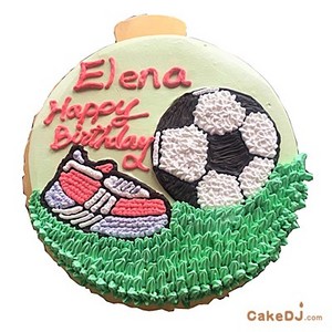 踢足球平面造型蛋糕