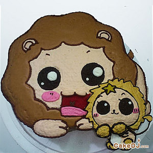 雙獅子造型蛋糕
